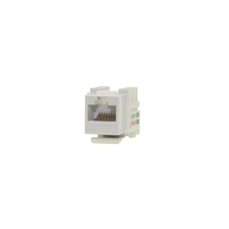 Cable Wholesale Cat5e Keystone Jack, White, RJ45 Female to 110 Punch Down 310-121WH